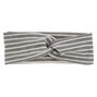 Ribbed Knit Striped Twisted Headwrap - Gray,