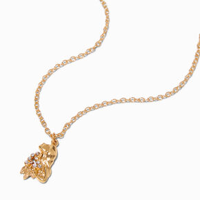 Gold Zodiac Symbol Pendant Necklace - Virgo,
