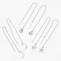 Silver Celestial 2&quot; Threader Drop Earrings - 3 Pack,