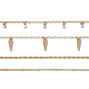 Gold-tone Spike Necklace Set - 4 Pack,