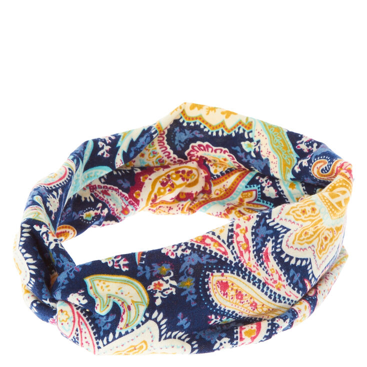 Bright Paisley Print Knotted Headwrap,