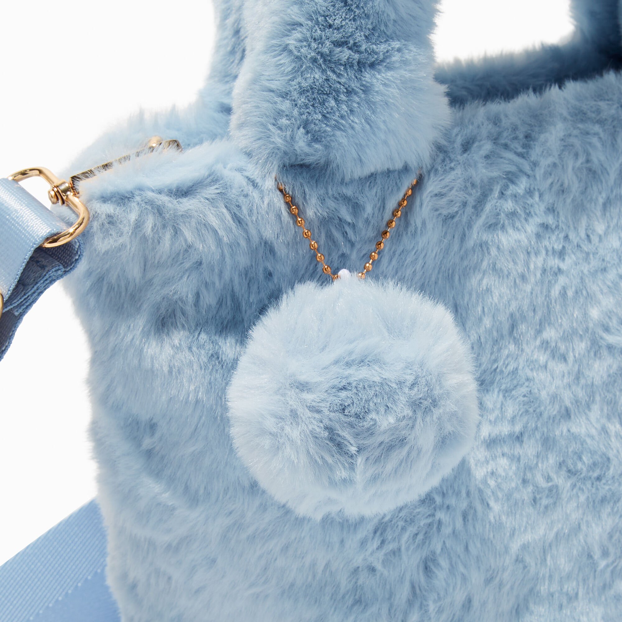 Blue outlet fur bag