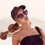 Gold Browline Round Mod Sunglasses - Black,