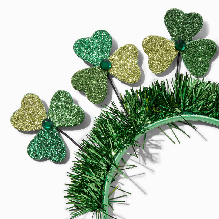 Glitter Shamrocks &amp; Tinsel Headband,