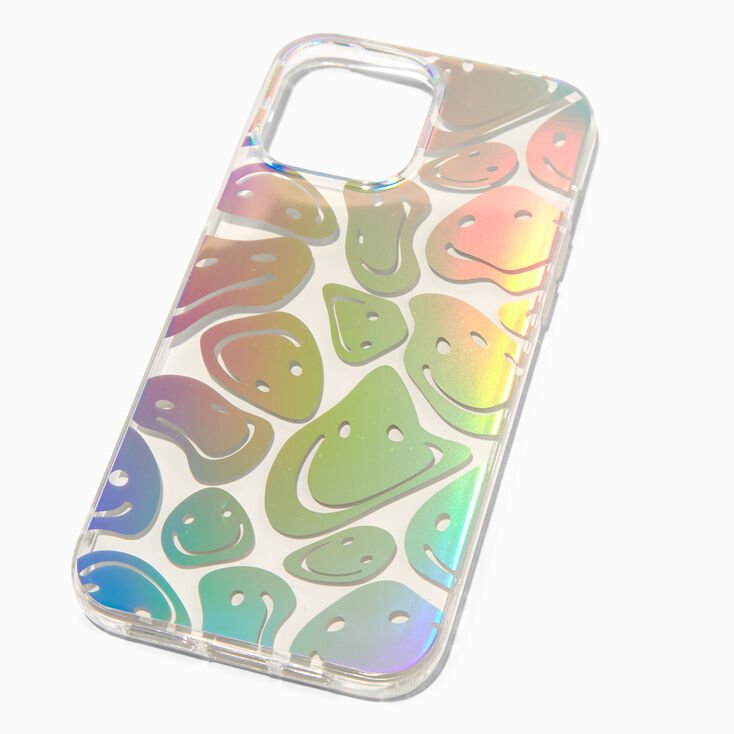 Holographic Happy Face Protective Phone Case - Fits iPhone&reg; 13 Pro Max,