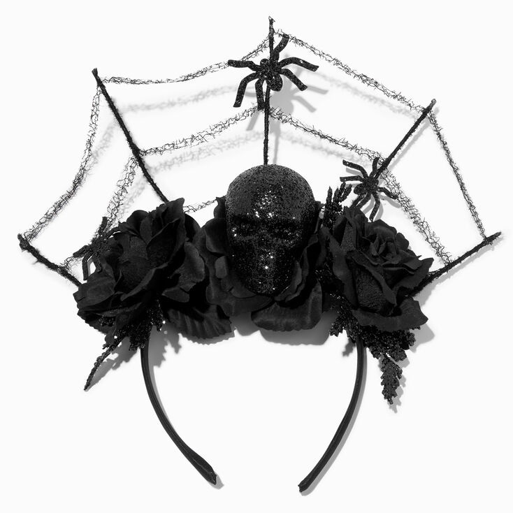 Black Skull &amp; Spiders Headband,
