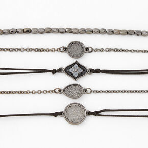 Hematite Chain Bracelets - 5 Pack,