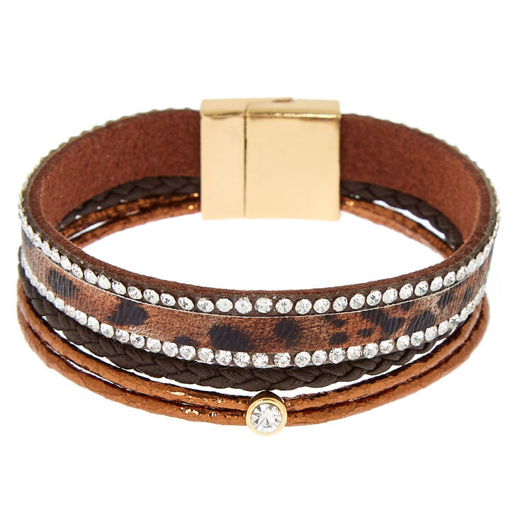 Leopard Wrap Bracelet - Brown,