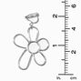 Silver-tone Daisy Outline 1.5&quot; Clip-On Drop Earrings,
