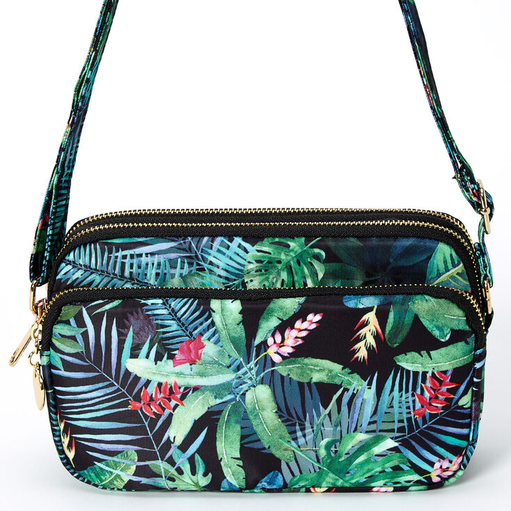 Classic Rectangle Tropical Crossbody Bag - Green,