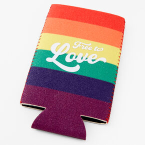 Pride Free To Love Rainbow Can Koozie,