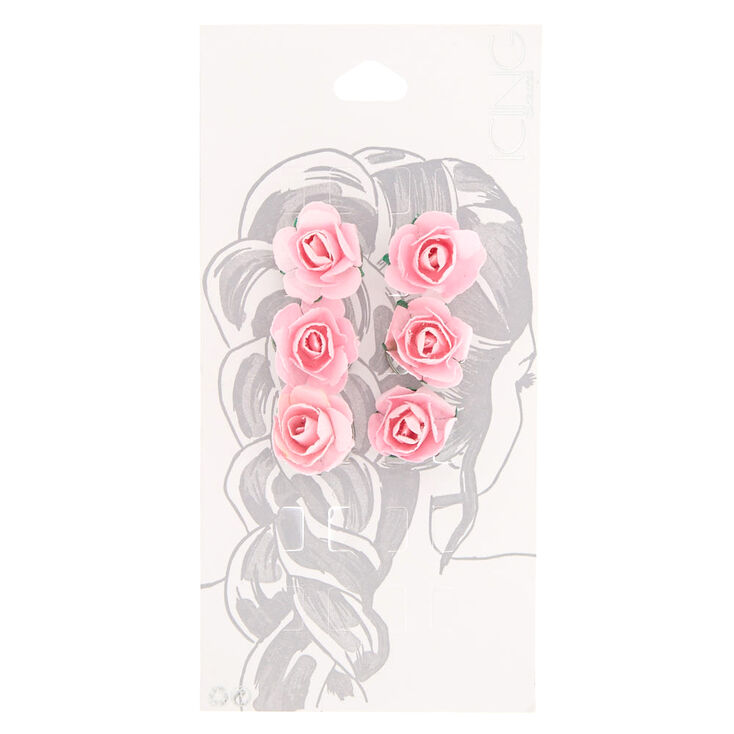 Pink Paper Rose Hair Spinners,