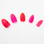 Fire Pink Marble Stiletto Faux Nail Set - 24 Pack,