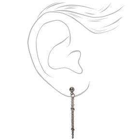 Mixed Metal 1&quot; Front and Back Chain Drop Earrings - 3 Pack,