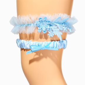 Blue Floral Garter Set - 2 Pack,