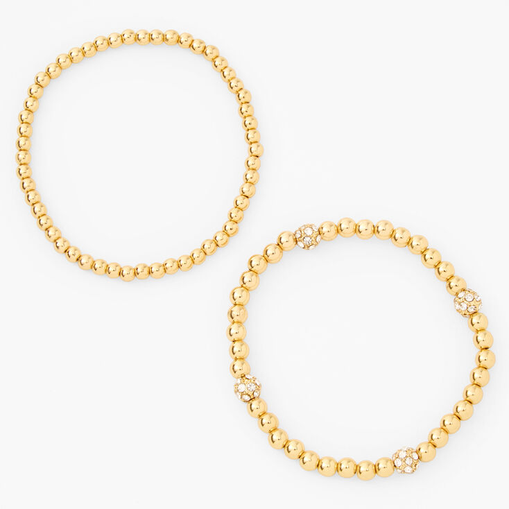 Gold Fireballl Stretch Bracelets &#40;2 Pack&#41;,