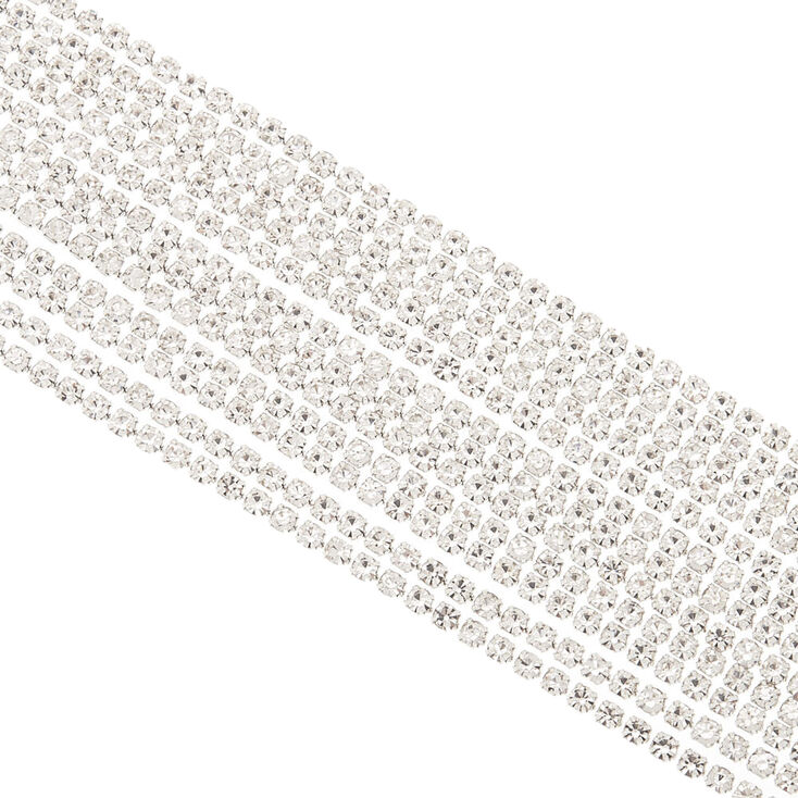 Silver Rhinestone Swag Chain Bracelet,