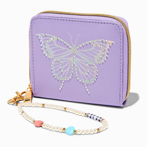 Lavender Butterfly Wristlet Wallet,