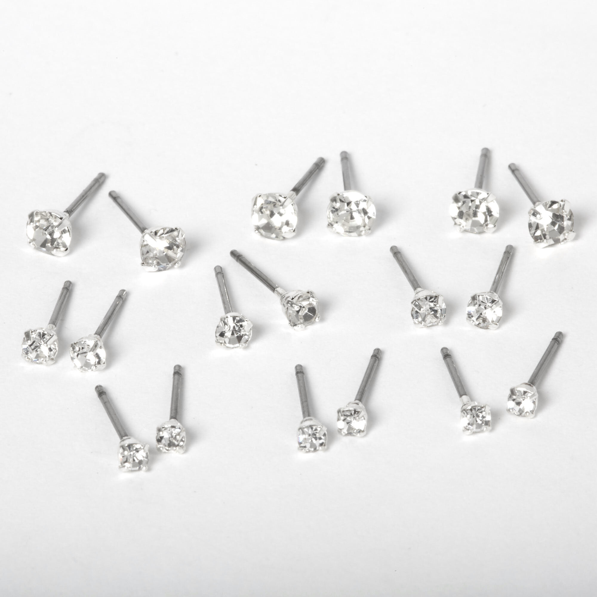 Pack of silver stud outlet earrings