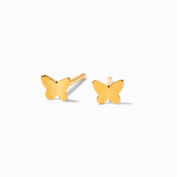 ICING Select 18k Yellow Gold Plated Titanium Mini Butterfly Stud Earrings,