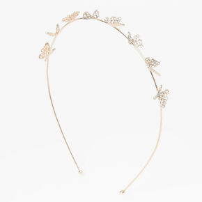 Rose Gold Pav&eacute; Butterfly Headband,