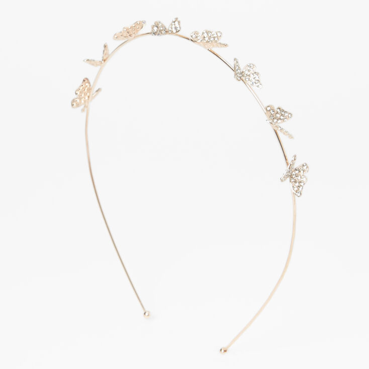 Rose Gold Pav&eacute; Butterfly Headband,