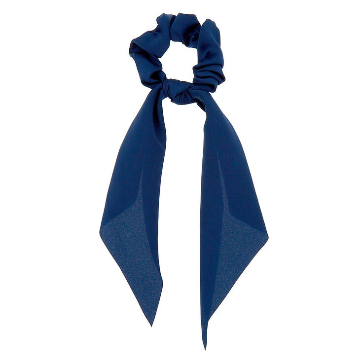 Satin Scarf Hair Scrunchie - Navy,