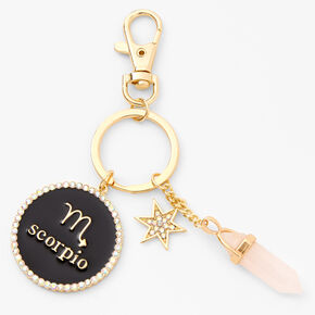 Gold Mystical Gem Zodiac Keychain - Scorpio,