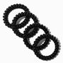 Shiny &amp; Matte Black Spiral Hair Ties - 4 Pack,