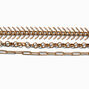 Antiqued Gold-tone Fishbone Multi-Strand Bracelet,