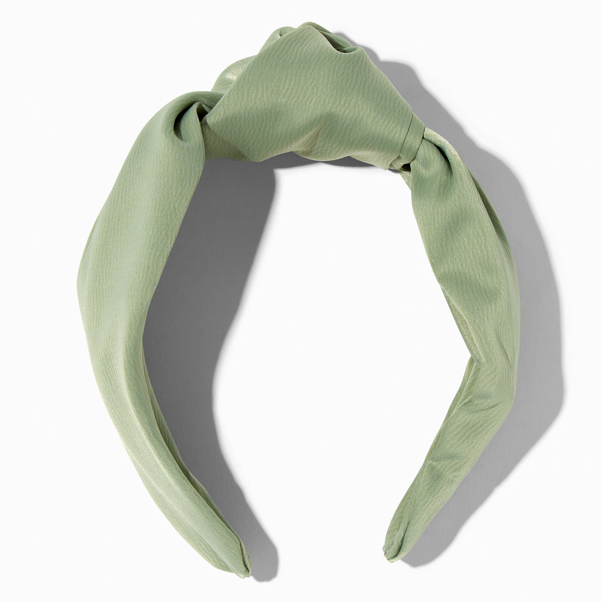 Olive Satin Knotted Headband