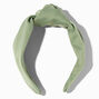 Olive Satin Knotted Headband,