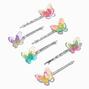 Holographic Rainbow Butterfly Hair Pins - 6 Pack,