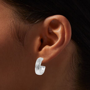 Siilver Tire Print 20MM Hoop Earrings,