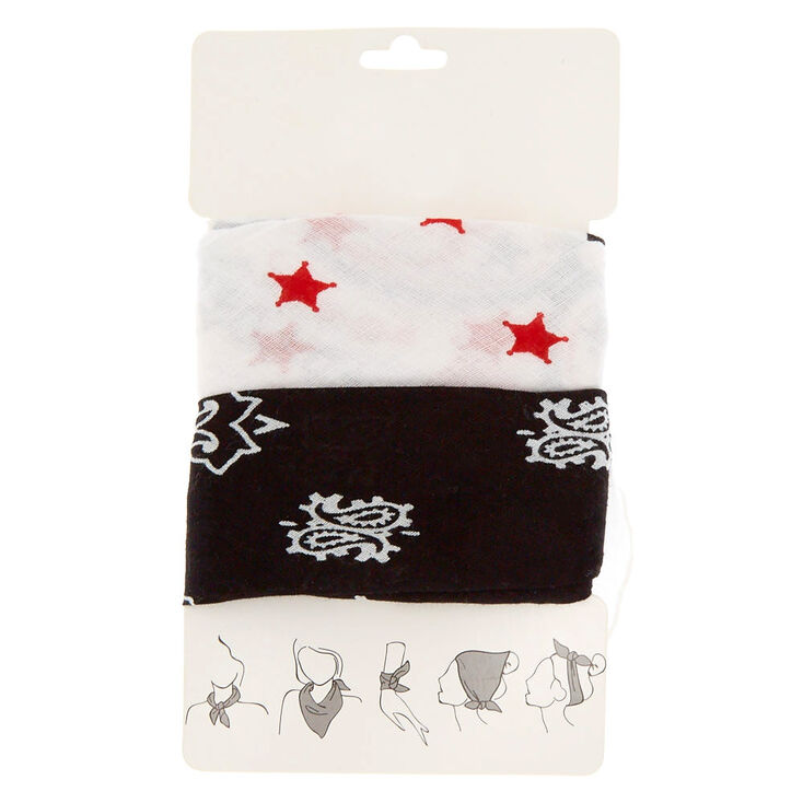 2-Pack Black and White Neckerchiefs,