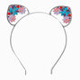 Purple Enamel Flowers Cat Ears Headband,