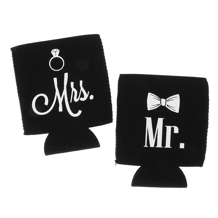 Mr. & Mrs. Black Koozies Set of 2,