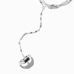 Silver-tone Multi-Strand Beaded Bracelet Ring ,