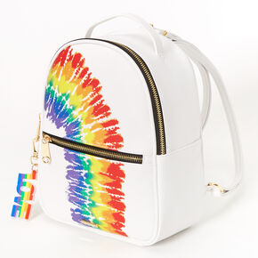 Ranbow Tie Dye Small Backpack - White,