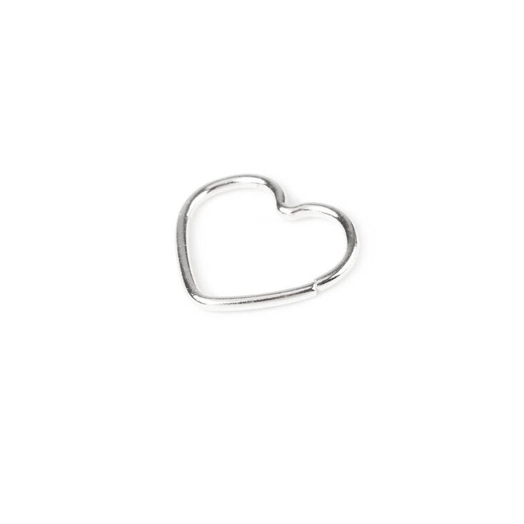 Sterling Silver 22G Heart Rook Clicker Hoop Earring,