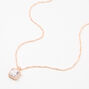 Rose Gold Cubic Zirconia Square Halo Pendant Necklace,