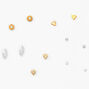 Mixed Metals Geometric Stud Earrings - 6 Pack,