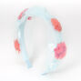 Pale Blue Floral Chiffon Knotted Headband,