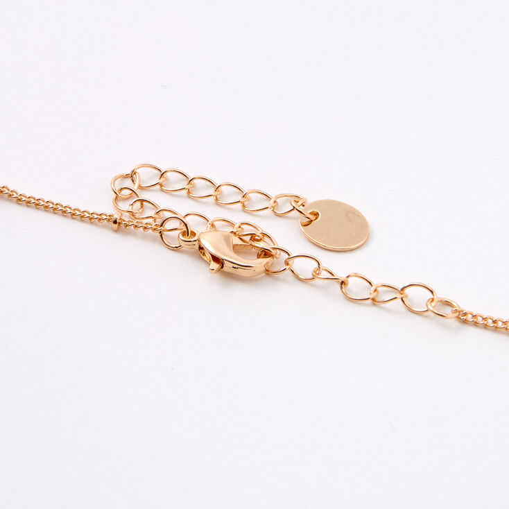 Gold Antique Style Initial Pendant Necklace - C,