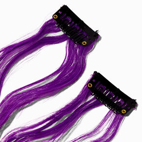 Purple Ombre Curly Faux Hair Clip In Extensions - 2 Pack,