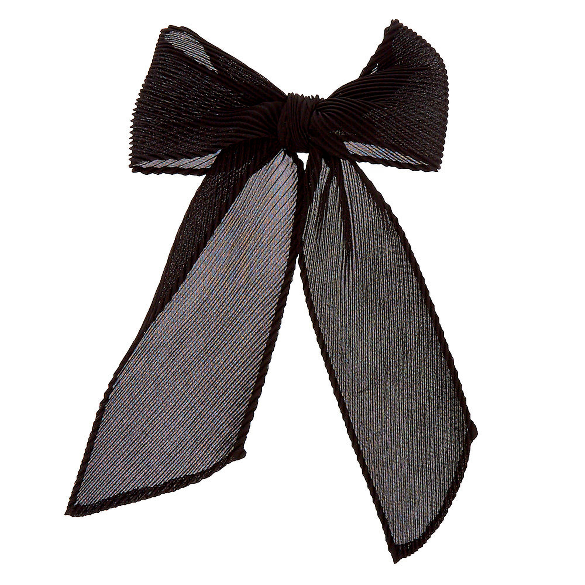Adored Delight Black Long Ribbon Bow Hair Clip