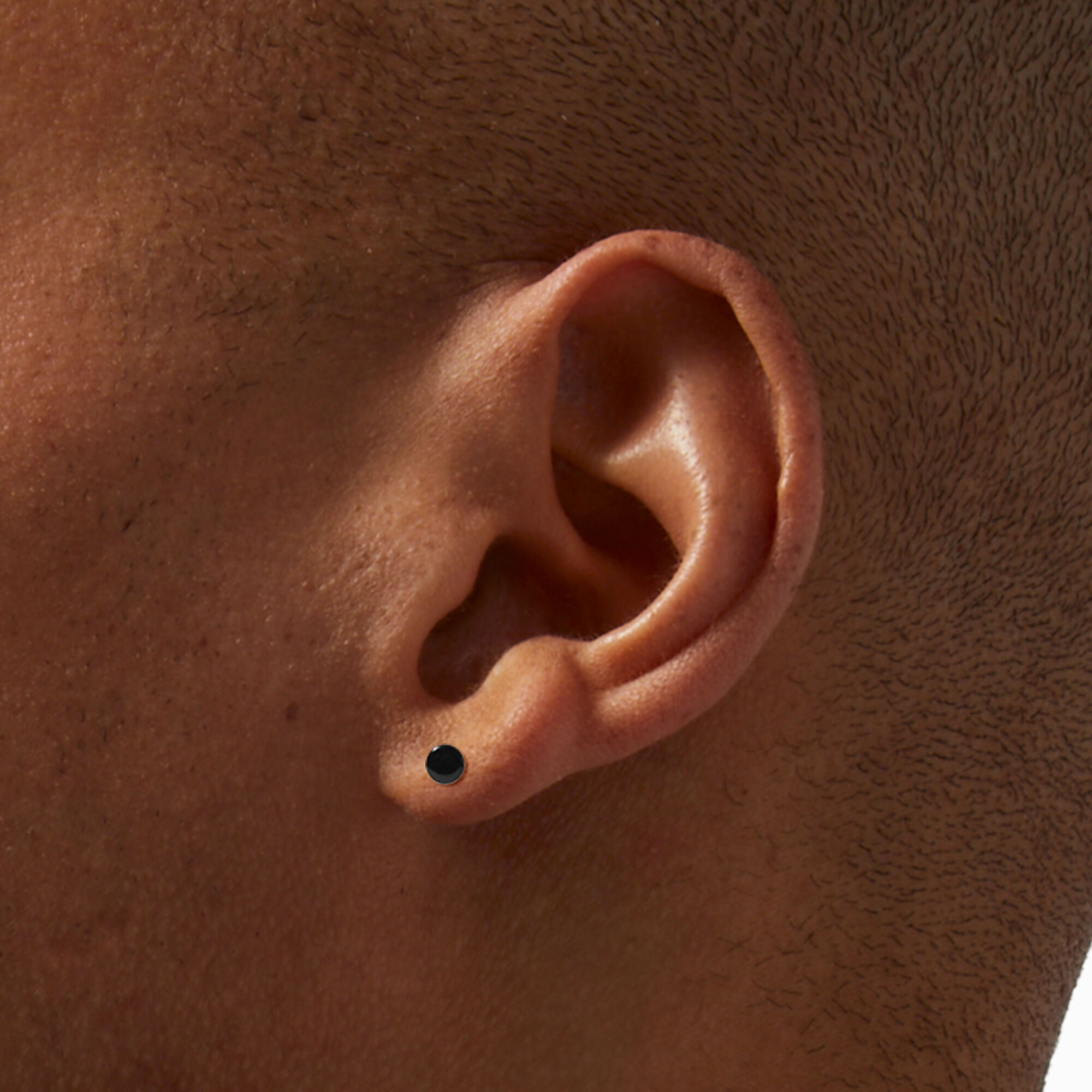 Black stud earrings for mens 4mm top