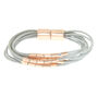 Rose Gold Beaded Wrap Bracelet - Gray,