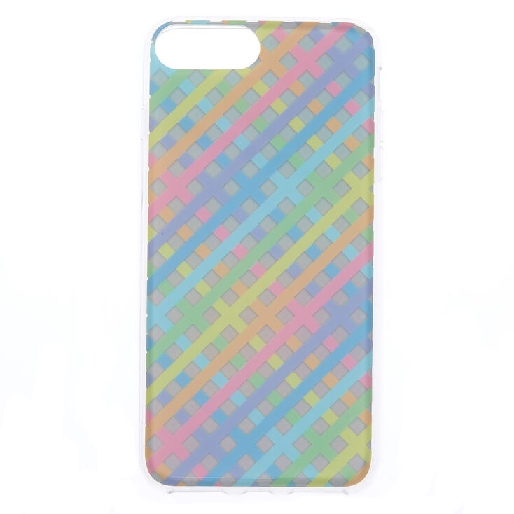 Pastel Checkered Holographic Phone Case - Fits iPhone 6/7/8 Plus,