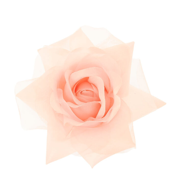 Light Pink Chiffon Rose Hair Clip,